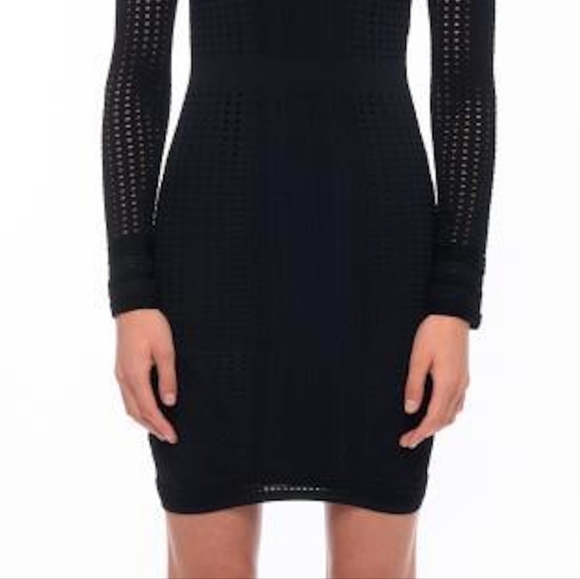 John and Jenn Black Dress with Mesh Overlay Size US Small - Picture 3 of 6